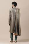 Shop_Tarun Tahiliani_Green Silk, Poplin Lycra, Tt Brocade Sherwani And Kurta Set_at_Aza_Fashions