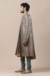 Tarun Tahiliani_Green Silk, Poplin Lycra, Tt Brocade Sherwani And Kurta Set_Online_at_Aza_Fashions