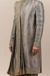 Buy_Tarun Tahiliani_Green Silk, Poplin Lycra, Tt Brocade Sherwani And Kurta Set_Online_at_Aza_Fashions