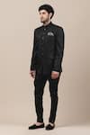 Buy_Tarun Tahiliani_Black Suiting Front Button Bandhgala And Pant Set _at_Aza_Fashions