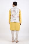 Shop_Linen Bloom_Multi Color 100% Pure Linen Printed Nehru Jacket _at_Aza_Fashions