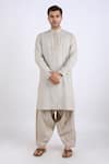 Buy_Linen Bloom_Beige 100% Pure Linen Salwar _at_Aza_Fashions