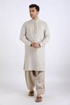 Linen Bloom_Beige 100% Pure Linen Salwar _Online_at_Aza_Fashions