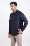 Shop_Linen Bloom_Blue 100% Pure Linen Shirt _Online_at_Aza_Fashions