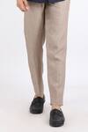 Buy_Linen Bloom_Beige 100% Pure Linen Pant _Online_at_Aza_Fashions