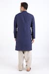 Shop_Linen Bloom_Blue 100% Pure Linen Kurta _at_Aza_Fashions