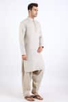 Linen Bloom_Beige 100% Pure Linen Kurta _Online_at_Aza_Fashions