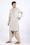 Buy_Linen Bloom_Beige 100% Pure Linen Kurta _Online_at_Aza_Fashions