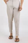 Shop_Linen Bloom_Beige 100% Pure Linen Pant _Online_at_Aza_Fashions