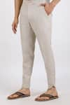 Linen Bloom_Beige 100% Pure Linen Pant _at_Aza_Fashions