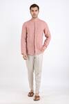 Buy_Linen Bloom_Pink 100% Pure Linen Shirt _at_Aza_Fashions