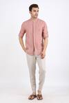 Buy_Linen Bloom_Pink 100% Pure Linen Shirt _Online_at_Aza_Fashions