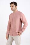 Shop_Linen Bloom_Pink 100% Pure Linen Shirt _Online_at_Aza_Fashions