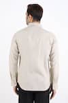 Shop_Linen Bloom_Beige 100% Pure Linen Pleated Shirt _at_Aza_Fashions