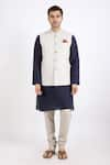 Linen Bloom_Beige 100% Pure Linen Nehru Jacket _Online_at_Aza_Fashions