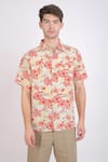 Linen Bloom_White Linen Printed Floral Shirt _Online_at_Aza_Fashions