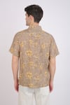 Shop_Linen Bloom_Beige Linen Printed Floral Shirt _at_Aza_Fashions