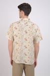 Shop_Linen Bloom_Beige Linen Printed Floral Shirt _at_Aza_Fashions