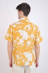 Shop_Linen Bloom_Yellow Linen Printed Floral Shirt _at_Aza_Fashions