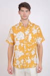 Buy_Linen Bloom_Yellow Linen Printed Floral Shirt _Online_at_Aza_Fashions