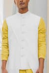 Shop_Antar Agni_White Handwoven Cotton Nehru Jacket _Online_at_Aza_Fashions