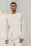 Buy Antar Agni White Handwoven Cotton Waistcoat at Aza Fashions Buy_Antar Agni_White Handwoven Cotton Waistcoat _at_Aza_Fashions