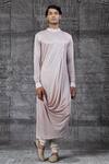 Buy_Shantnu Nikhil_Grey Brocade Bundi And Kurta Set_Online_at_Aza_Fashions