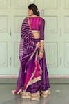 Shop_Myaara_Purple Chanderi Blend Gota And Sequin Work Surplice Neck Embroidered Lehenga Set _at_Aza_Fashions