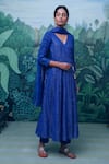 Buy_Myaara_Blue Cotton Angarkha Kurta Set_at_Aza_Fashions