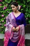 Buy_Myaara_Purple Kurta Satin Georgette Dupatta Organza Pant Cotton Silk Panelled Set _Online_at_Aza_Fashions
