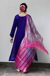 Shop_Myaara_Purple Kurta Satin Georgette Dupatta Organza Pant Cotton Silk Panelled Set _at_Aza_Fashions