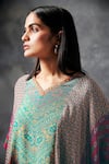 Shop_Saundh_Blue Muslin Silk/viscose Georgette/knit Floral Mizo Layered Kaftan Top For Women_Online_at_Aza_Fashions