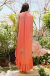 Shop_Nayantara Couture_Pink Viscose Round Embroidered Frill Dress _at_Aza_Fashions