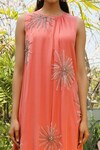 Buy_Nayantara Couture_Pink Viscose Round Embroidered Frill Dress _Online_at_Aza_Fashions