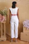 Shop_Nayantara Couture_White Cotton Round Embroidered Jumpsuit_at_Aza_Fashions