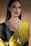 Buy_Joules by Radhika_Kundan Polki Bead Tassel Pendant Necklace_at_Aza_Fashions