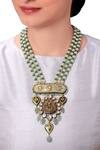 Buy_Joules By Radhika_Gold Plated Agate Meenakari Temple Necklace_at_Aza_Fashions