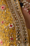 Neha Khullar_Yellow Chanderi Silk And Organza Lining Cotton Shantoon Cape & Sharara Set _at_Aza_Fashions