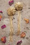 Buy House Of Tuhina Gold Plated Gota Patti, Beads Floral Fringe Long Earrings at Aza Fashions Buy_House Of Tuhina_Gold Plated Gota Patti, Beads Floral Fringe Long Earrings _at_Aza_Fashions