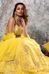 Buy Nayantaara Yellow Raw Silk, Net Sweetheart Neck Hand Embroidered Lehenga Set Buy_Nayantaara_Yellow Raw Silk, Net Sweetheart Neck Hand Embroidered Lehenga Set