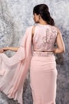 Shop_Nayantaara_Pink Raw Silk Round Ruffle Saree With Embroidered Blouse _at_Aza_Fashions