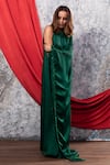 Nayantaara Green Satin Georgette Round Embroidered Asymmetric Kaftan Online at Aza Fashions Nayantaara_Green Satin Georgette Round Embroidered Asymmetric Kaftan _Online_at_Aza_Fashions