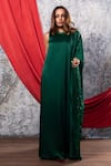Buy Nayantaara Green Satin Georgette Round Embroidered Asymmetric Kaftan Online at Aza Fashions Buy_Nayantaara_Green Satin Georgette Round Embroidered Asymmetric Kaftan _Online_at_Aza_Fashions