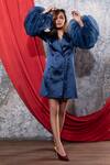 Buy Nayantaara Blue Organza, Satin Lapel Blazer Dress Online at Aza Fashions Buy_Nayantaara_Blue Organza, Satin Lapel Blazer Dress _Online_at_Aza_Fashions