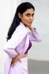 Buy Nayantaara Purple Bemberg Satin Top Sweetheart Single Breasted With Bell Bottom Pant Set Online at Aza Fashions Buy_Nayantaara_Purple Bemberg Satin Top Sweetheart Single Breasted With Bell Bottom Pant Set _Online_at_Aza_Fashions