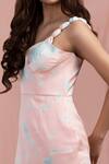 Nayantaara_Pink Bamberg Satin Sweetheart Neck Corset Dress _at_Aza_Fashions