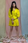 Buy_Nayantaara_Yellow Bamberg Satin Lapel Collar Blazer Dress _Online_at_Aza_Fashions