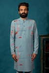 Buy_Nautanky_Grey Korean Polyester Printed Kurta Set _at_Aza_Fashions