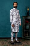 Nautanky_White Korean Polyester Printed Kurta Set _Online_at_Aza_Fashions