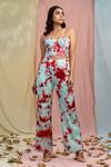 Buy_Nayantaara_Blue Bamberg Satin Sweetheart Neck Tie-dye Corset Top And Pant Set _at_Aza_Fashions